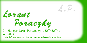 lorant poraczky business card